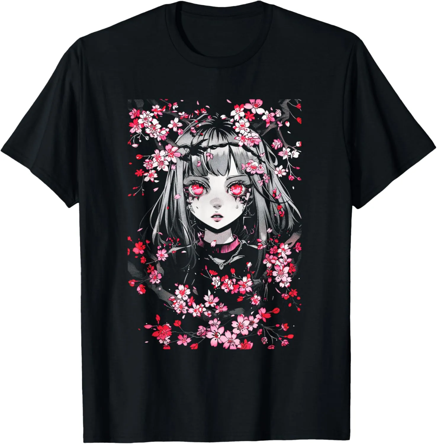 Anime Horror Girl Aesthetic Japanese Creepy Kawai T-Shirt