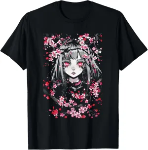 Anime Horror Girl Aesthetic Japanese Creepy Kawai T-Shirt