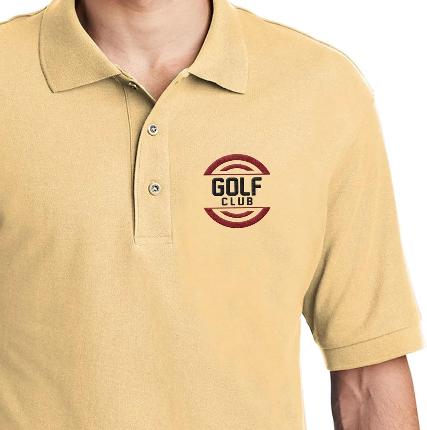 Custom Embroidered Polo Shirt for Men Personalized Embroidery Name Text Logo Golf Tee