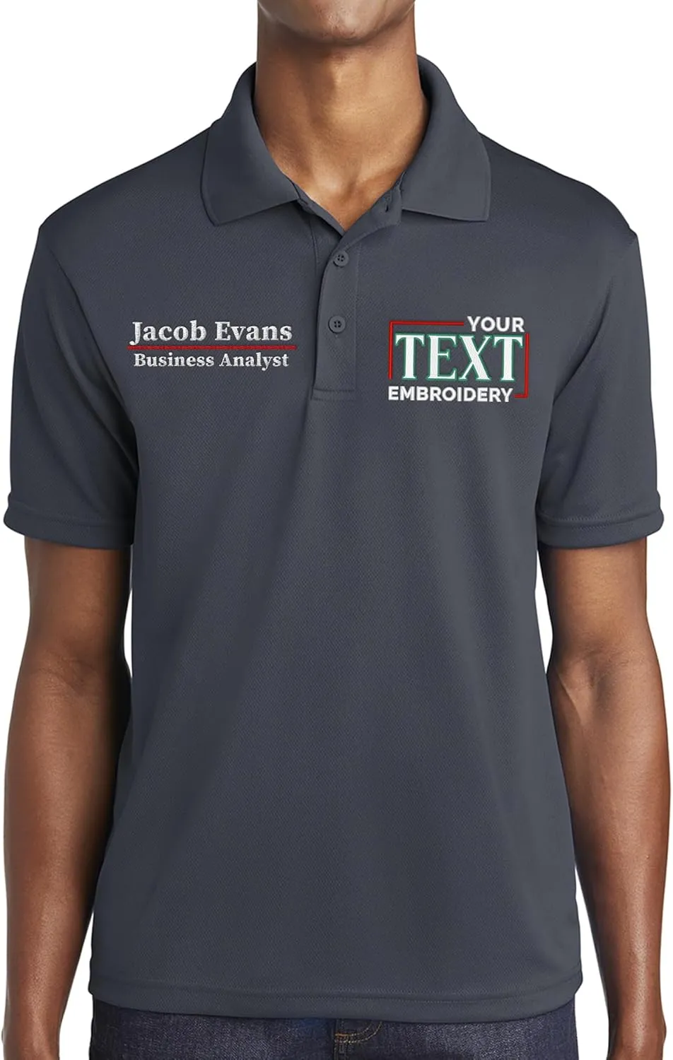 Custom Polo Shirt for Men Personalized Embroidered Short Sleeve Polo Golf Shirt Add Your Text Name