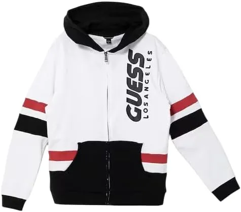 GUESS Boys' Eco Hooded Ls Active Top with Zip