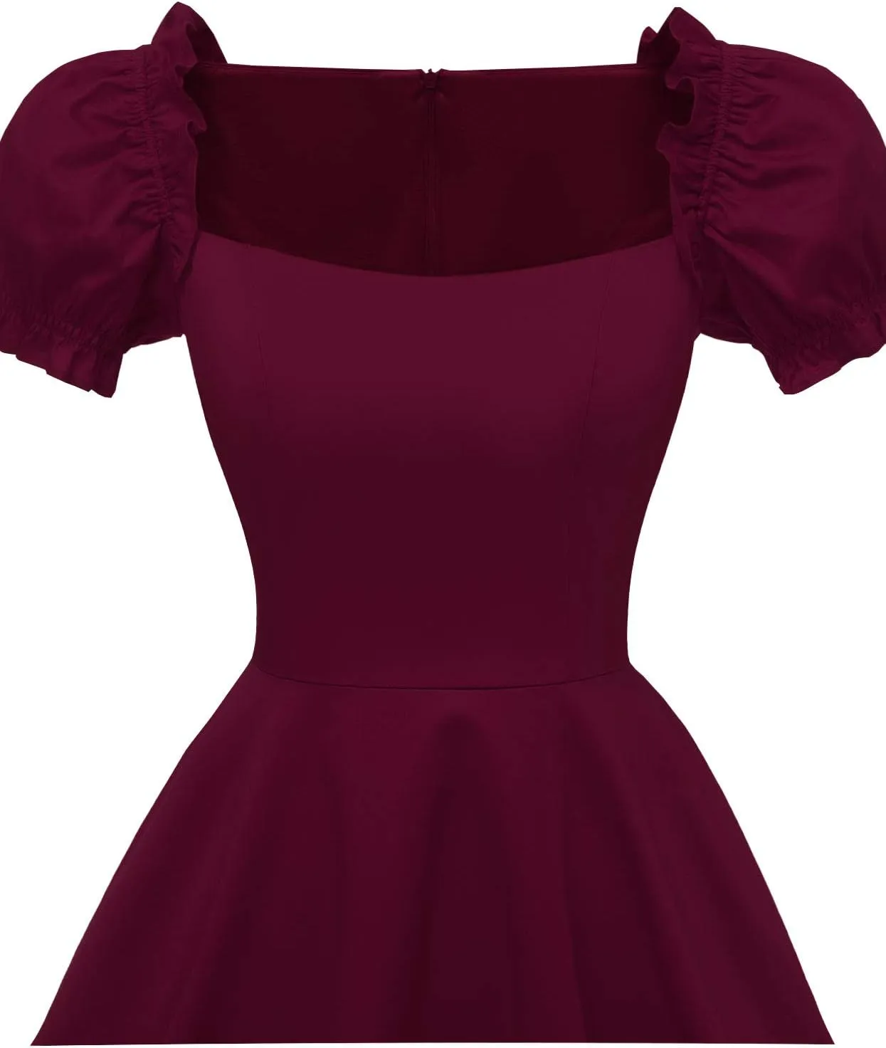 Hanpceirs Women's Puff Short Sleeve 1950s Party Dresses Square Neck Aline Dress with Pockets