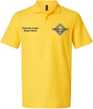 INK STITCH Men 64800 Custom Embroidery Logo Texts Cotton Pique Polo Shirts