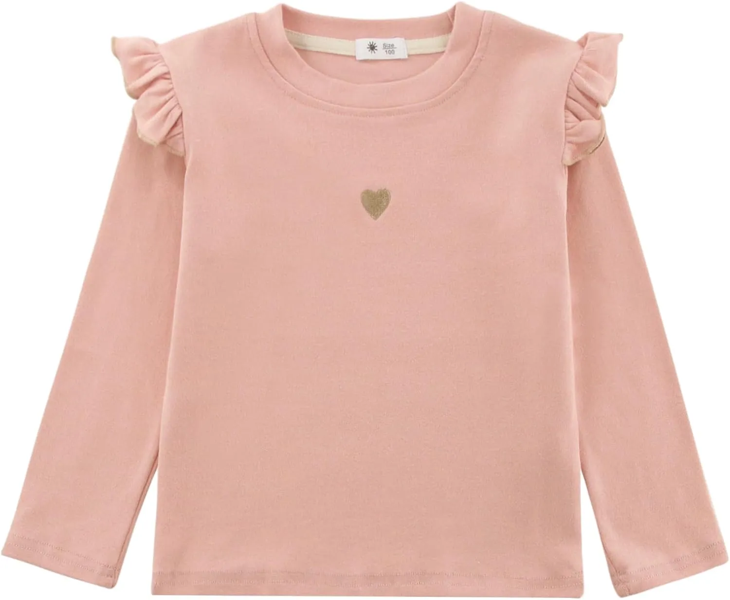 KISBINI Toddler Girl Ruffle Long Sleeve T-Shirt Cotton Top Tee for Spring/Fall