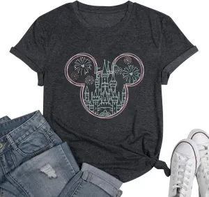 Magical Shirt for Women Magic Kingdom Tshirt Castle Graphic Tee Family Vacation Short Sleeve Tops Summer Casual Tops