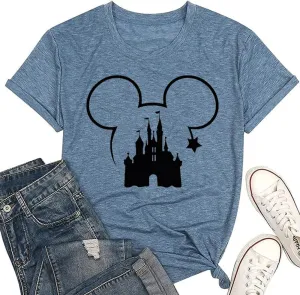 Magical Shirt for Women Magic Kingdom Tshirt Castle Graphic Tee Family Vacation Short Sleeve Tops Summer Casual Tops