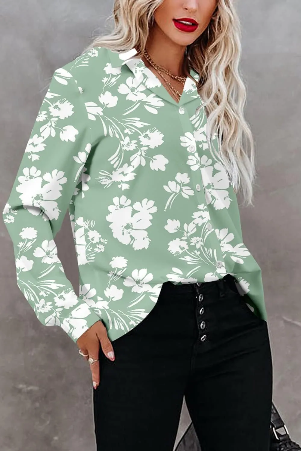 Magritta Women's Shirts Fashion Casual Loose Fit Long Sleeve Button Down Lightweight Collared Blouse Tops