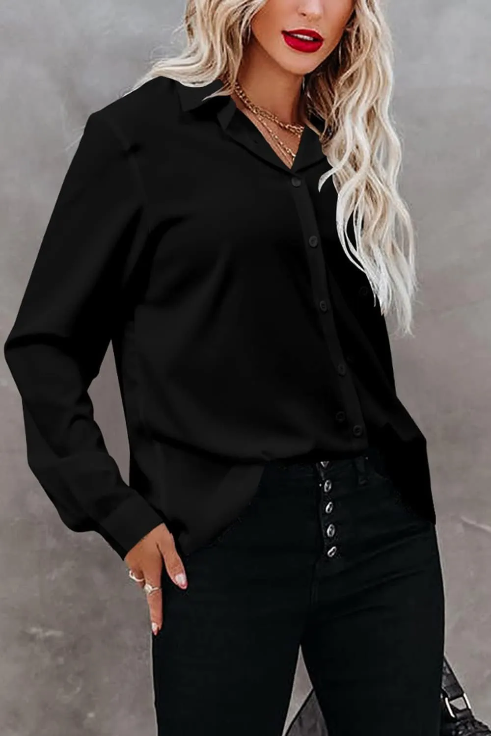 Magritta Women's Shirts Fashion Casual Loose Fit Long Sleeve Button Down Lightweight Collared Blouse Tops