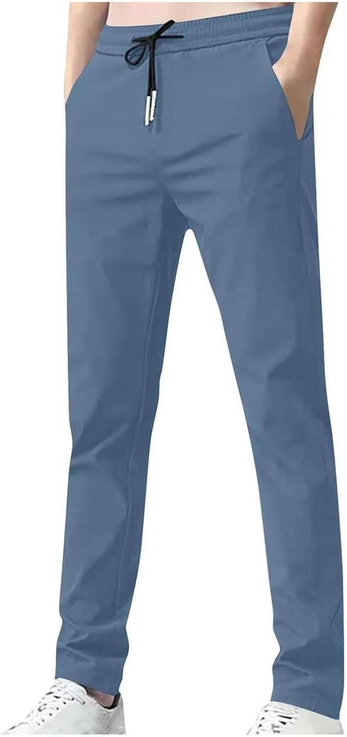 Men's Casual Pants Lightweight Breathable Straight Leg Trousers for Daily Wear Outdoor Activities Comfortable
