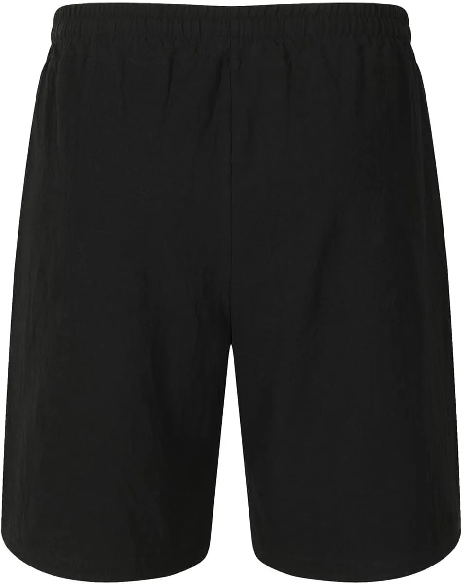 Men's Casual Shorts Summer Elastic Waist Drawstring Straight Leg Outdoor Relaxed Fit Lightweight Breathable