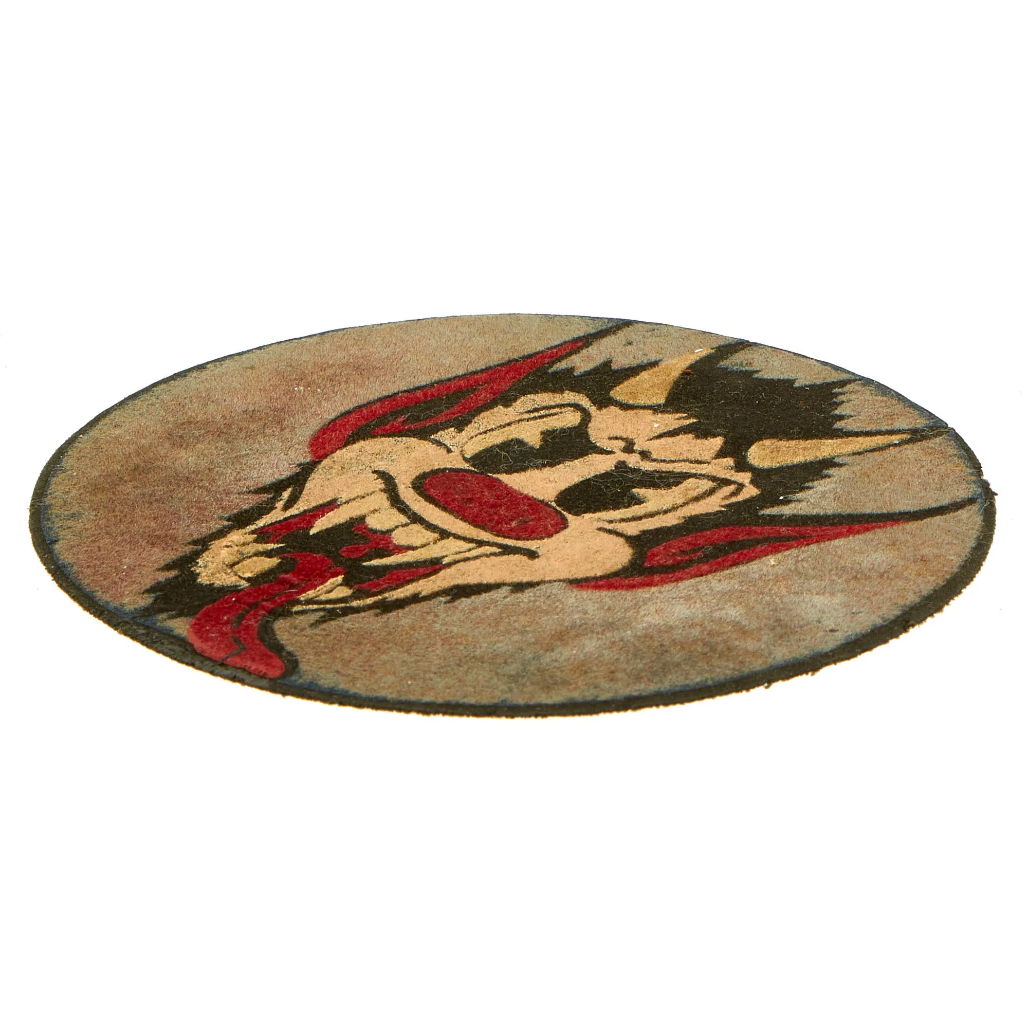 Original U.S. WWII Era A-2 Leather Flight Jacket Painted Leather Squadron Patches for 69th Fighter Squadron, 3rd Observation Squadron and 91st Observation Squadron - 3 Patches