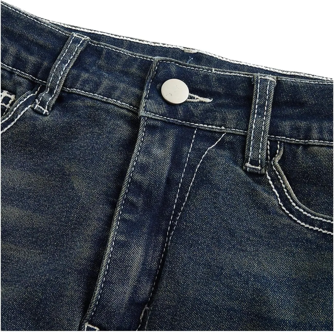 SOLY HUX Women's Plus Size Mini Denim Skirt Y2k Gothic Vintage Bodycon Jean Skirts