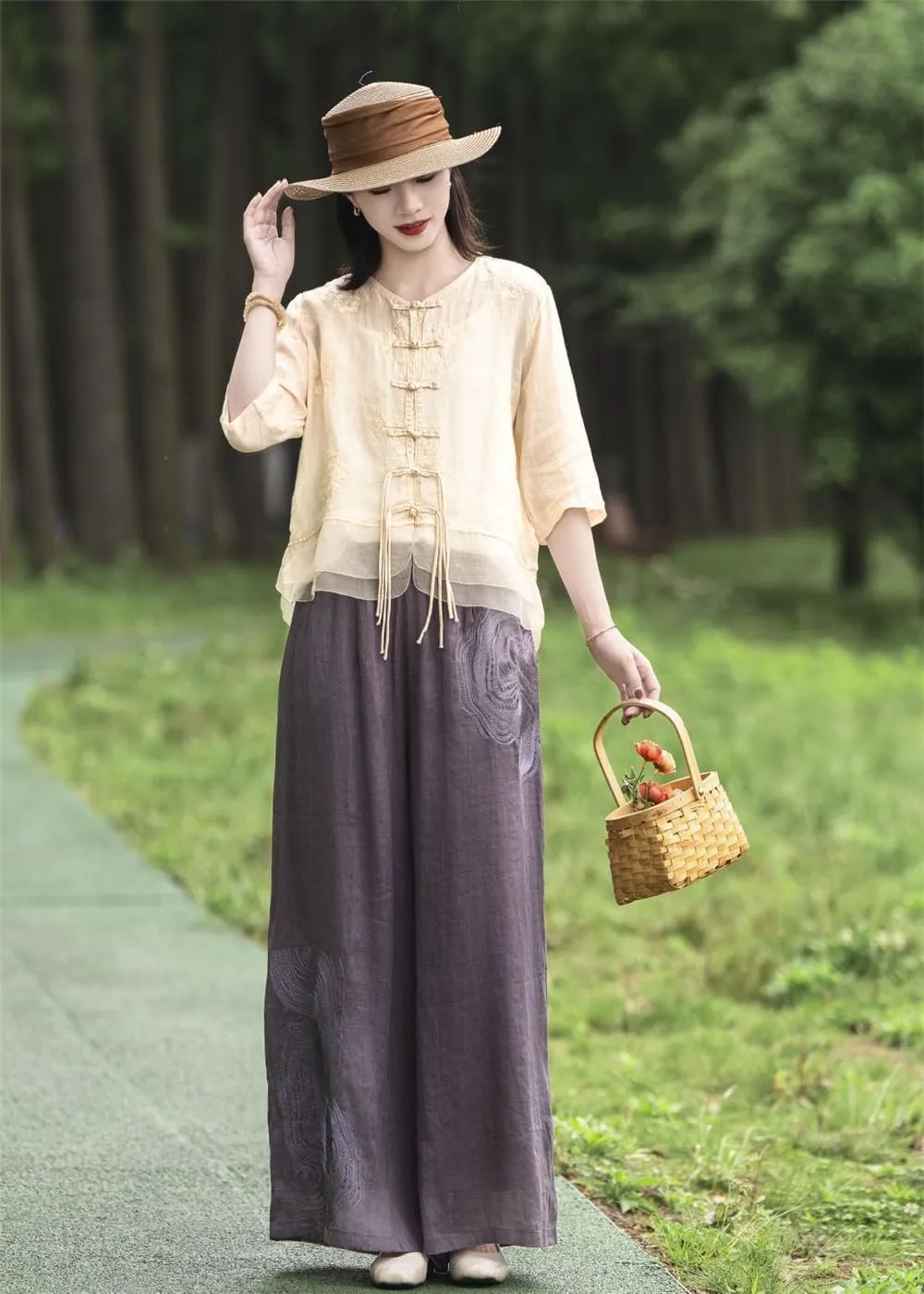 Summer Chinese Embroidery Cardigan Tassel Women's Shirt