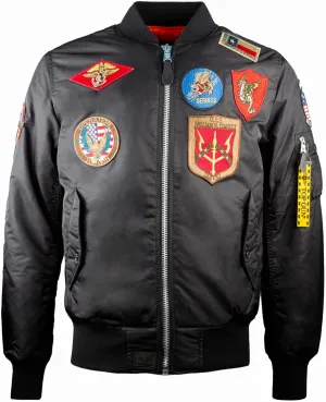 TOP GUN MA-1 Nylon Bomber Jacket with Patches