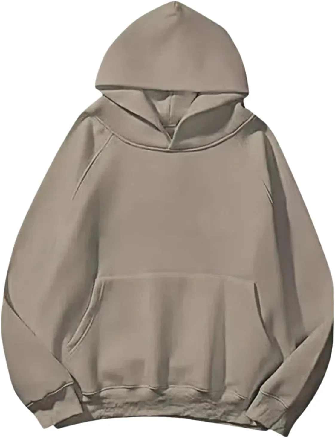 Unisex Basic Loose Hoodie Sweatshirt Long Sleeve Pocket Drop Shoulder Pullovers