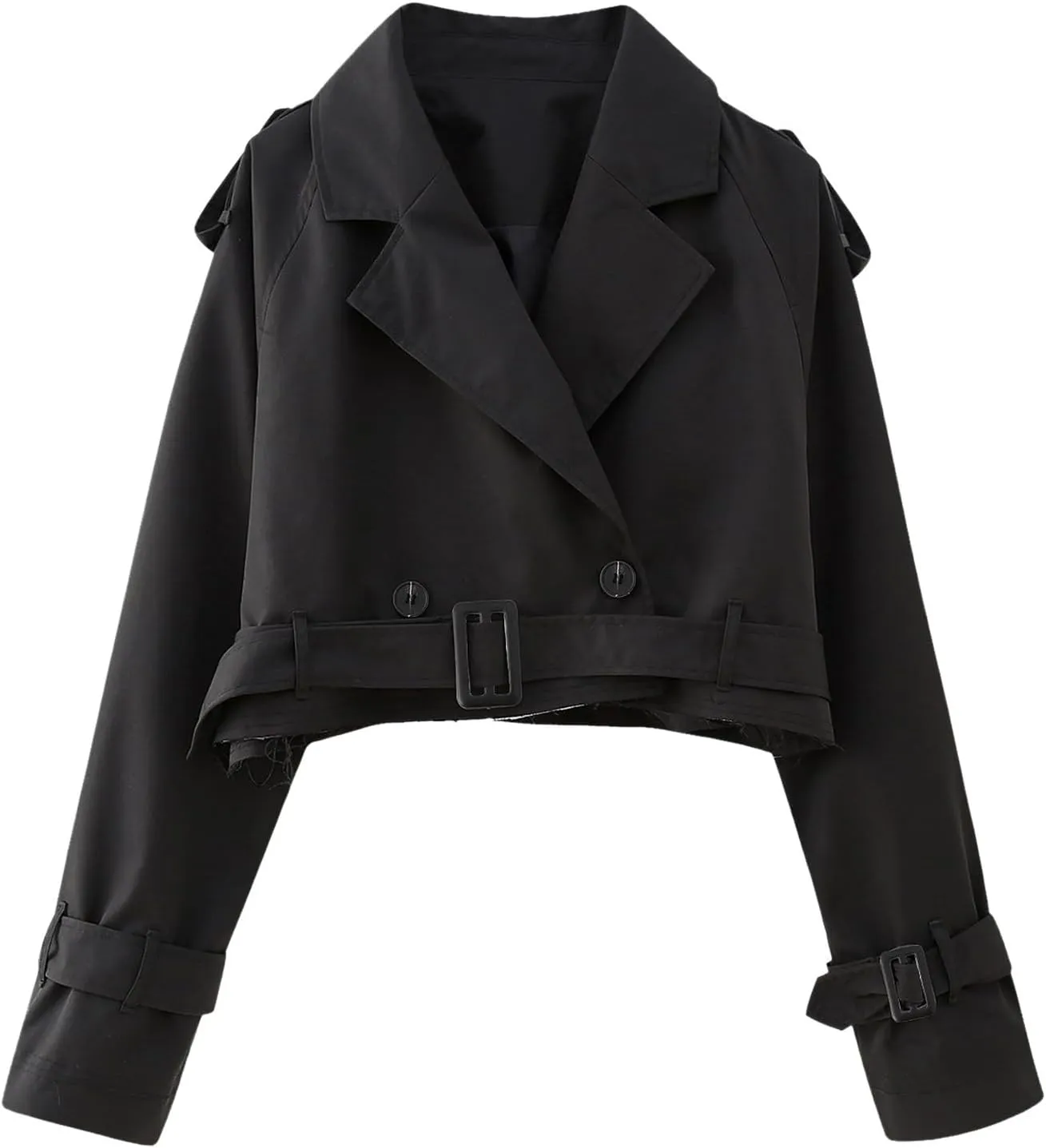 Women With Belt Long Sleeve Short Casual Trench Jacket Short Coat Gear Women