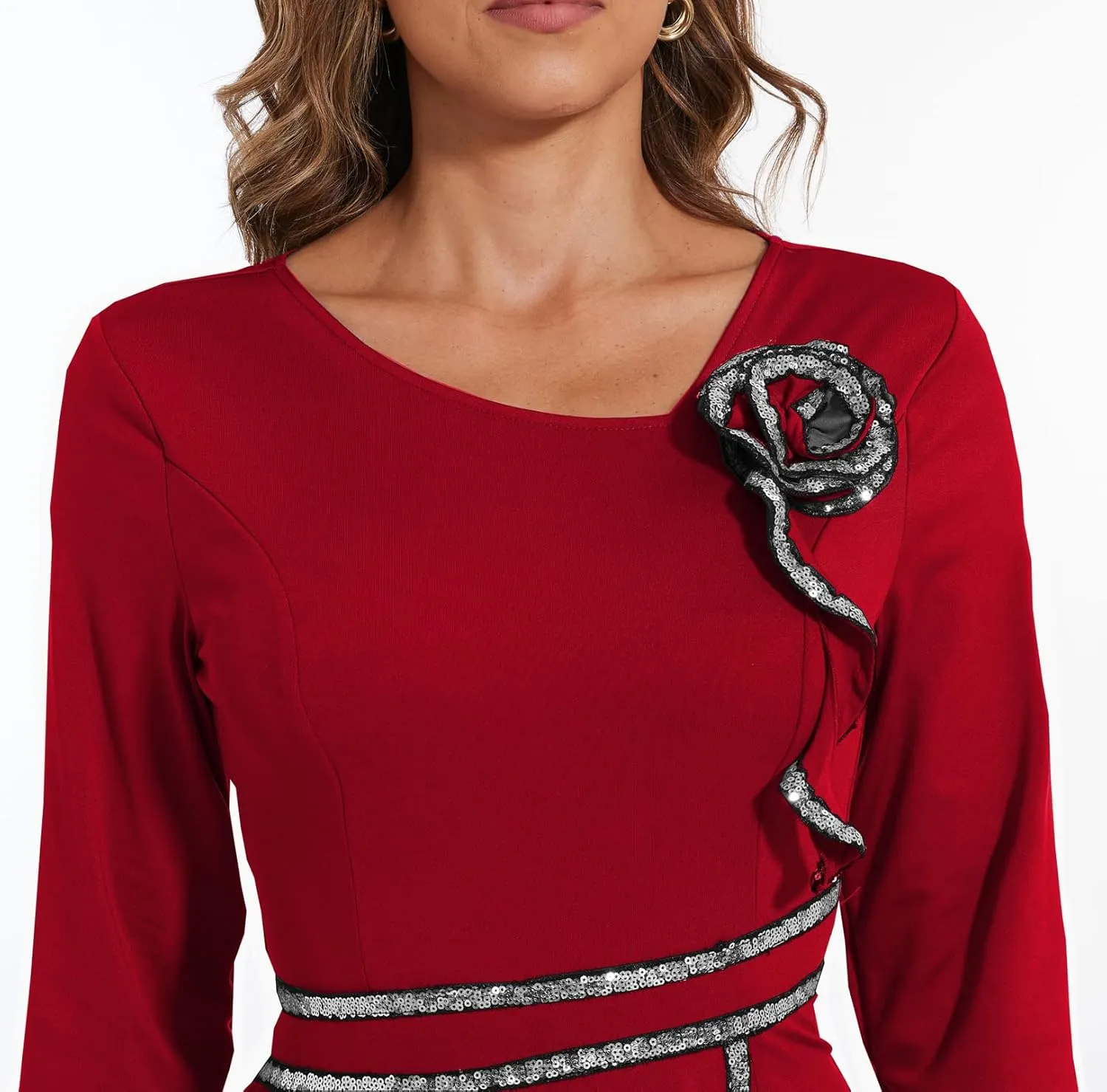 Women's Bodycon Work Pencil Midi Dresses Formal Business Dress Slim Casual Dress Knee Length Party Dress