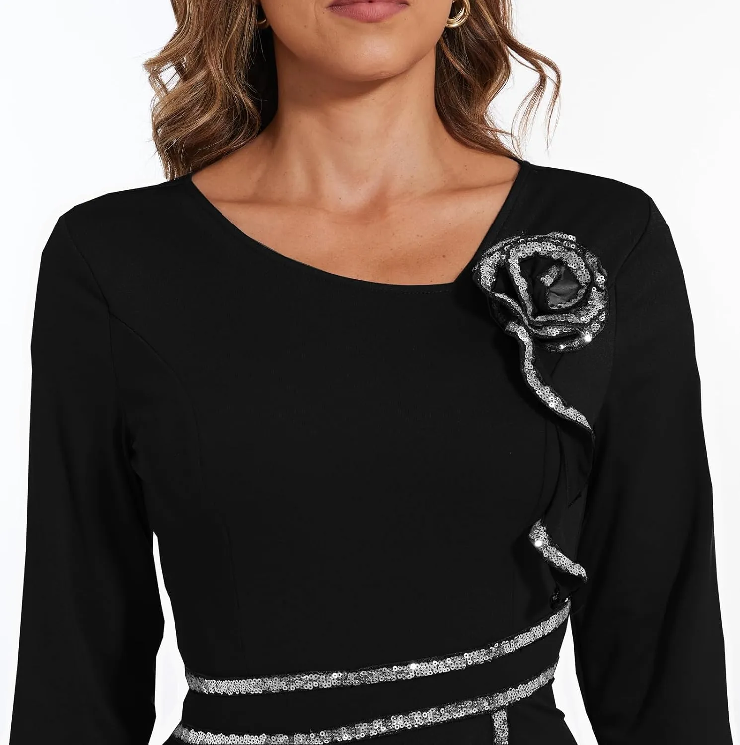 Women's Bodycon Work Pencil Midi Dresses Formal Business Dress Slim Casual Dress Knee Length Party Dress